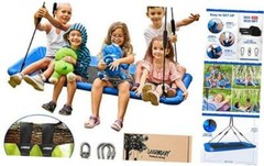 60 Inch Platform Tree Swing for Kids and Adults – Giant Flying Outdoor Blue