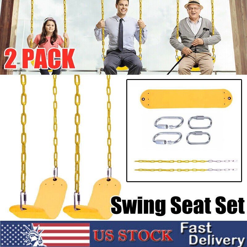 2PACK Heavy Duty Swing Seat Swing Set Accessories Replacement with Coated Chain