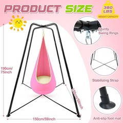 Sensory Swing Stand Frame with Pod Chair and Swings Set Kid Heavy Duty Metal …