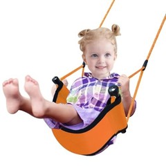 Children Outdoor Swing Seat, with Adjustable Ropes, Kids Safety Orange