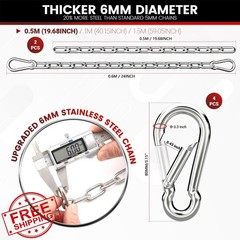 sprookber 2 Pack 25″ Silver Swing Chain