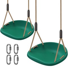 SELEWARE Heavy Duty Adjustable Outdoor Swing, Adults/Kids, Green 2-Pack