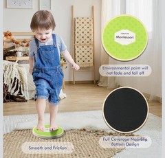 Wooden Stepping Stones for Kids, 6Pcs Non-Slip Toddler Balance Indoor & Outdoor