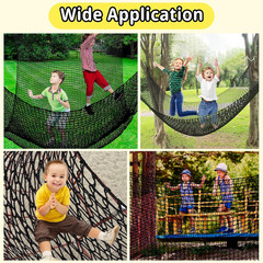 Climbing Cargo Net 9.8′ X 9.8′, Double Layers Playground Safety Net, with Storag