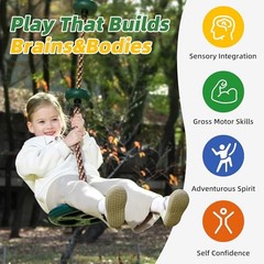 Climbing Rope Disc Swing for Kids Outdoor‌ – Heavy Duty ‌Tree Swings‌ with Non