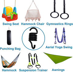 Porch Swing Springs Hammoch Springs – 1500Lbs Black Heavy Duty Suspension Spring