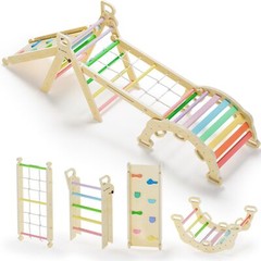 BlueWood 2024 8 in 1 Pikler Triangle Climbing Set Toddler Toys Indoor Baby Ju…