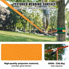 60ft Slackline Kit with Training Line – Easy Setup Tight Rope for Kids & Adults,