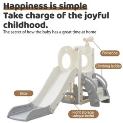 6 in 1 Kids Slide Climber Playset Indoor Outdoor Freestanding Toddler Playground