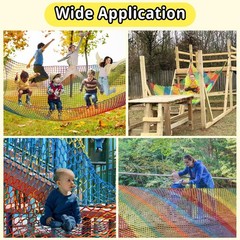 Multicolored Climbing Cargo Net 14.7′ x 9.8′ – Double Layer Playground Safety Ne