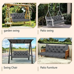 60 Inch Outdoor Swing Cushions Waterproof Extra 5″ Thick 3 Seater Porch Swing Re