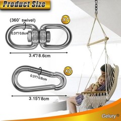 2+1 Heavy Duty 304 Stainless Steel Swing Swivel Ring, Double Ended Swivel Eye…