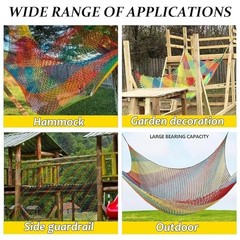 Climbing Cargo Net, Double Layers Playground Safety Net, Rope 1x3m Multicolor