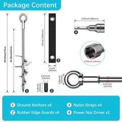 28” Ground Anchors, Fully Welded Heavy Duty Ground Anchor Screw in Swing Set…