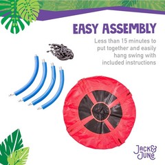 24″ Diameter Red Round Swing Supports up to 300 lbs Swing