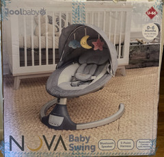 NOVA Baby Swing NEW Edition Bluetooth Music 5 Speed 0-6M 20lb Gray Motorized