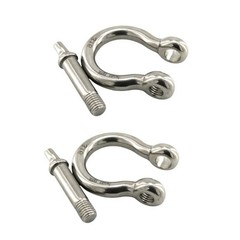 4Pcs 3/8” Bow Shackle Marine Grade 316 Stainless Steel Anchor Shackle D Ring