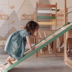 Large Playground Climber Kids Indoor Wooden Playhouse Montessori Morning Light