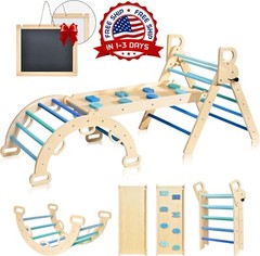 Juego de triángulos Pikler juego de escalada arcoíris Pikler para niños pequeños