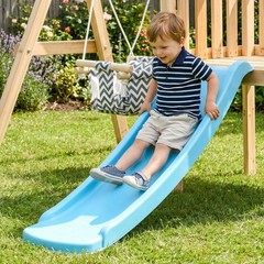 Outsunny Wooden Swing Set with Slide, Baby Swing Seat, Fort for 1.5-4 Years