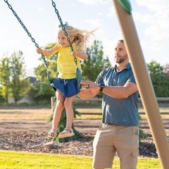 Lifetime 91137 9 Ft A-Frame Metal Swing Set Earthtone Kids Outdoor Playground
