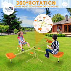 Kids Seesaw Playground Equipment Swivel Teeter Totter with 360 Degree Rotating,