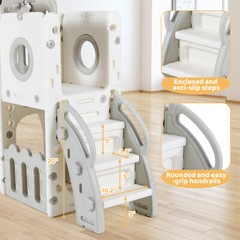 9 in 1 Toddler Slide Kids Climber Playset Indoor Outdoor Slide Playset for 3+