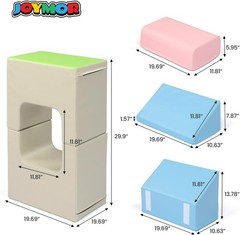 JOYMOR 4-Piece PU Leather Soft Play Foam Climbing Blocks for Toddlers