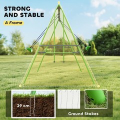 2-in-1 Kids Metal Swing Set for Backyard