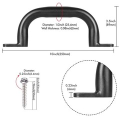 Purife 10″ Black Playground Safety Handles 2 Pack, Metal Swing Set Handles, C…