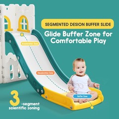 Toddler Slide for Kids with Climber Basketball Hoop, Storage Space, Telescope…