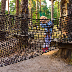 6.5′ X 9.8′ Climbing Cargo Net Double Layers Playground Safety Net w/Storage Bag