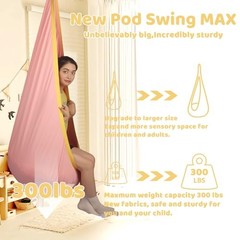 HiCamer Sensory Swing for Kids Indoor and Outdoor Pod Hammock Chair Seat Pink