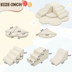 Baby Soft Foam Blocks Playset 6pc, Non-Toxic Climbing Toys 0-12 Months