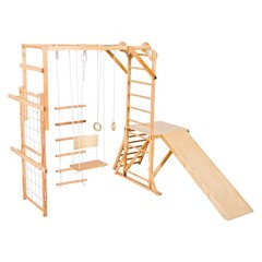 Kids Boys Girls Indoor Jungle Gym Climbing Playset Slide, Swing, Monkey Bars