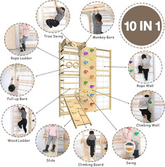 Extra-Large 10-in-1 Swedish Ladder Gym Set for Home Playground Fun