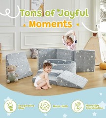 Foam Climbing Blocks with Ball Pit & Stairs for Toddlers Aged 1-3 -Soft Playset