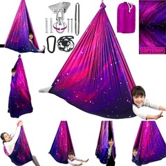 HiCamer Double Layer Sensory Swing for Kids & Adults Holds up to Galaxy Purple