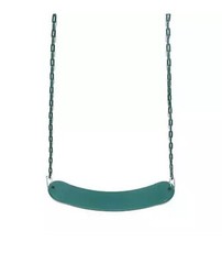 GREEN Playground Swing Set Seat Belt Vinyl Coated Zinc Chain, Hanger & Hooks