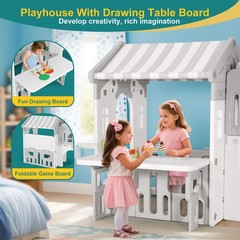 9IN1 Toddler Slide Climber Playset with Playhouse Indoor Outdoor Playground