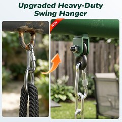 500lb Heavy Duty Swing Set 7.5ft Tall Metal Frame with 2 Swings for Kids Outdoor