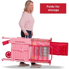Radio Flyer Play & Fold Away Princess Castle Toy Slide Playhouse, Pink(Open Box)