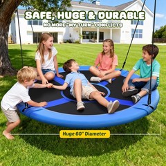 60″ Large Saucer Tree Swing for Kids Adults 900D Oxford Waterproof with 2pcs …