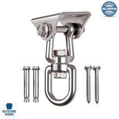 Heavy Duty Stainless Steel 360° Swivel Hook – 1000 lb Capacity for Hammocks, …