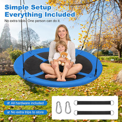 60-Inch Tree Swing for Kids & Adults, 700LBS Extra Large Saucer Swing, 900D Weat