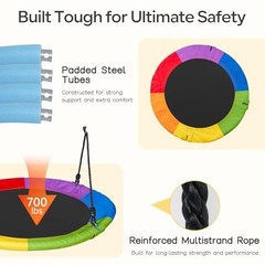 40 Inch Saucer Swing for Kids & Adults, 700LBS Heavy Duty 40IN Multicolor