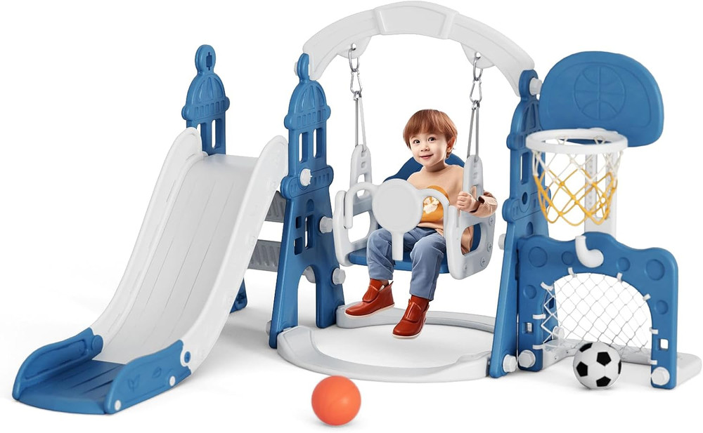 Toddler Swing and Slide Set with Safety Belt, 3-Step Climber – Indoor/Outdoor Pl