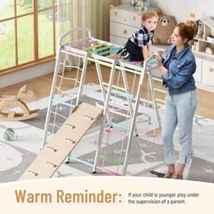 Kids Climbing Frame, Climbing Toy with Ramp and Swing for Indoor and Outdoor Pla