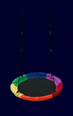 40″ Tree Swing Waterproof Saucer Tree Swing Set Adjustable Rope Colorful Rainbow