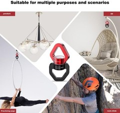 35KN Swing Swivel, Spinner for Indoor Outdoor Swings, Black Red | For hanging…